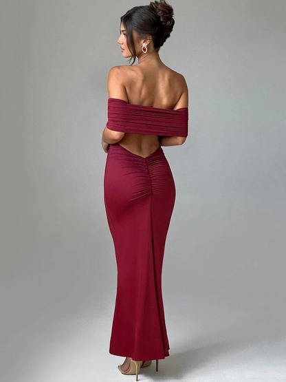 Strapless Backless Maxi Dress